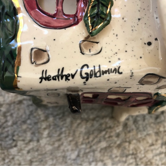 Blue Sky Clayworks “Holly Berry House” 2001 Heather Goldminc Tea Light No Base - Picture 12 of 14